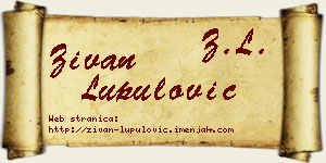 Živan Lupulović vizit kartica